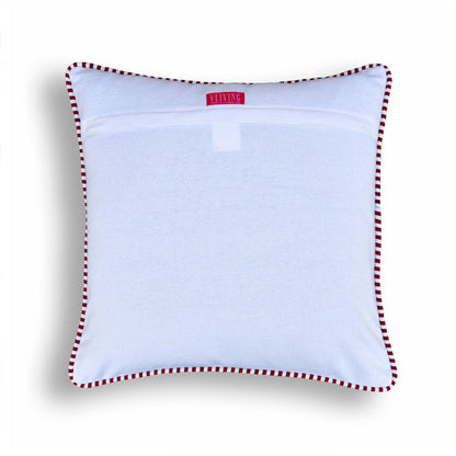Red Swirl Victorian Cotton Pillow – 16x16 Inch Decorative Cover