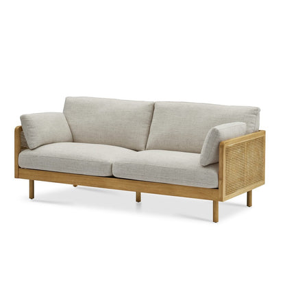 White Wash Cane Sofa