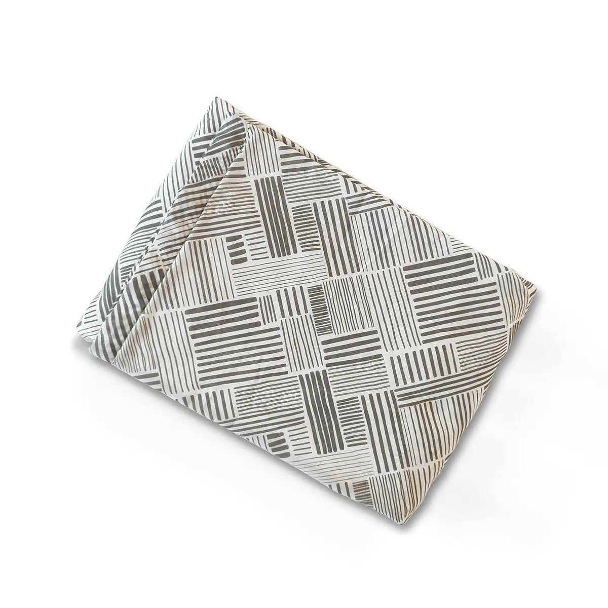 MODERN RETRO – Grey stripe print soft Cotton three layer dohar