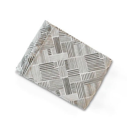 MODERN RETRO – Grey stripe print soft Cotton three layer dohar