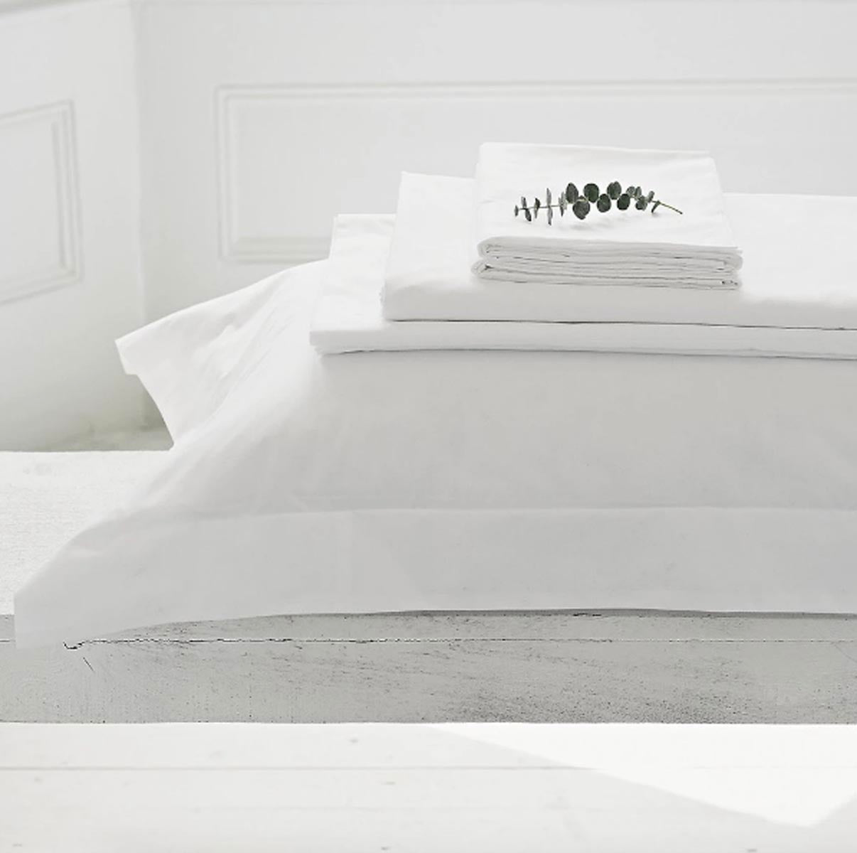 300TC White Premium Cotton Pillow Cases Pair Soft Satin Finish