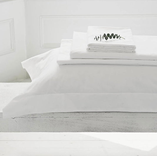 300TC White Premium Cotton Pillow Cases Pair Soft Satin Finish