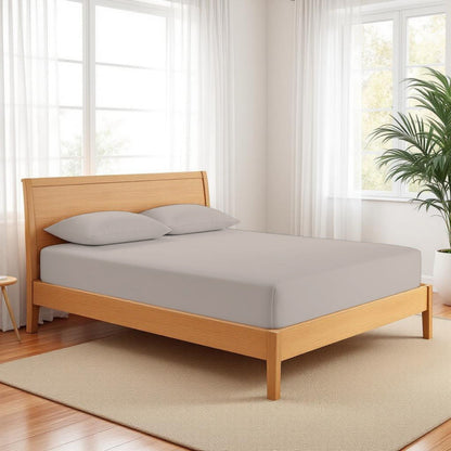 CONCRETE GREY - 300TC fitted sheet set, premium pure cotton