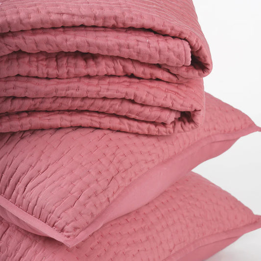 Old Rose 300TC cotton Satin quilt set, Kantha bed set, sizes available