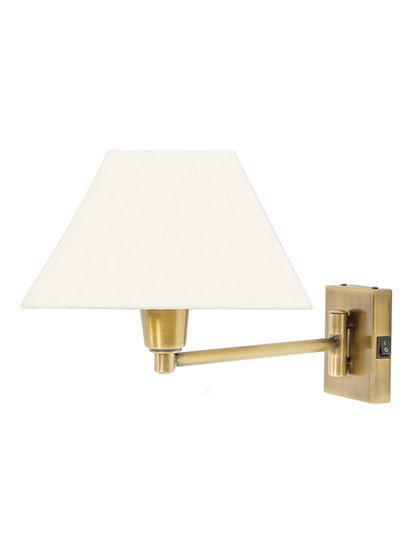 Brass Antique Fabric Brass 1-Light Wall Sconce – 27.9 cm