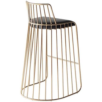 Elegant Bride's Veil Metal Bar Stool with Custom Upholstery Options