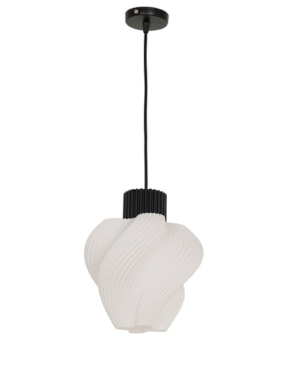 White Thermoplastic 1-Light Swirl Pendant Light – 25.4 cm