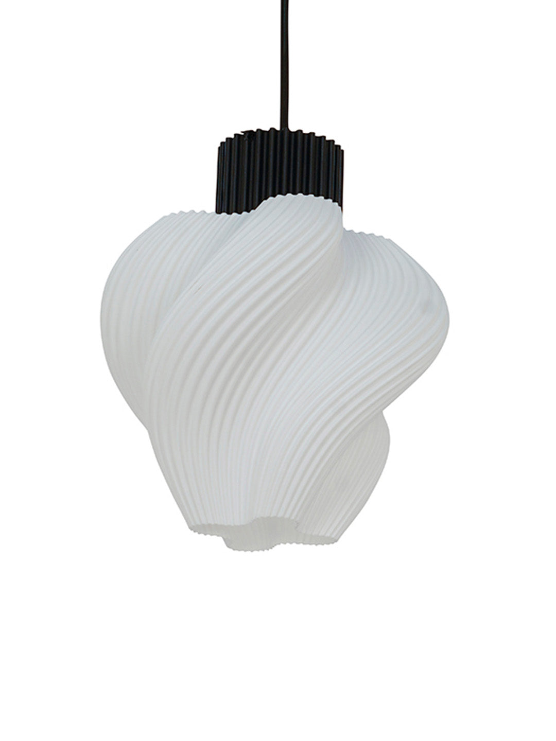 White Thermoplastic 1-Light Swirl Pendant Light – 25.4 cm