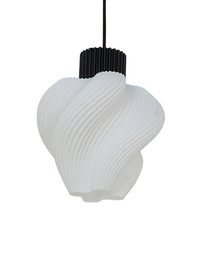 White Thermoplastic 1-Light Swirl Pendant Light – 25.4 cm