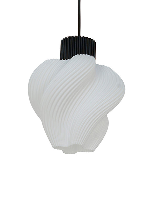 White Thermoplastic 1-Light Swirl Pendant Light – 25.4 cm
