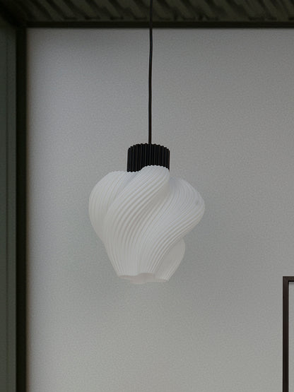 White Thermoplastic 1-Light Swirl Pendant Light – 25.4 cm