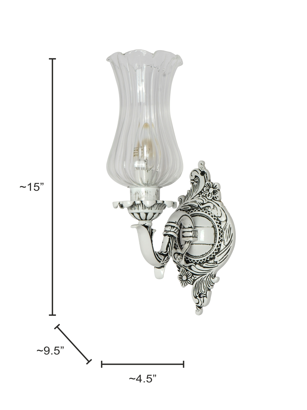 Elegant Traditional Swan Double Wall Lamp, Antique White Cast Aluminium, Fluted Glass