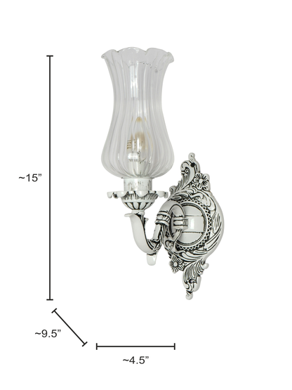 Elegant Traditional Swan Double Wall Lamp, Antique White Cast Aluminium, Fluted Glass