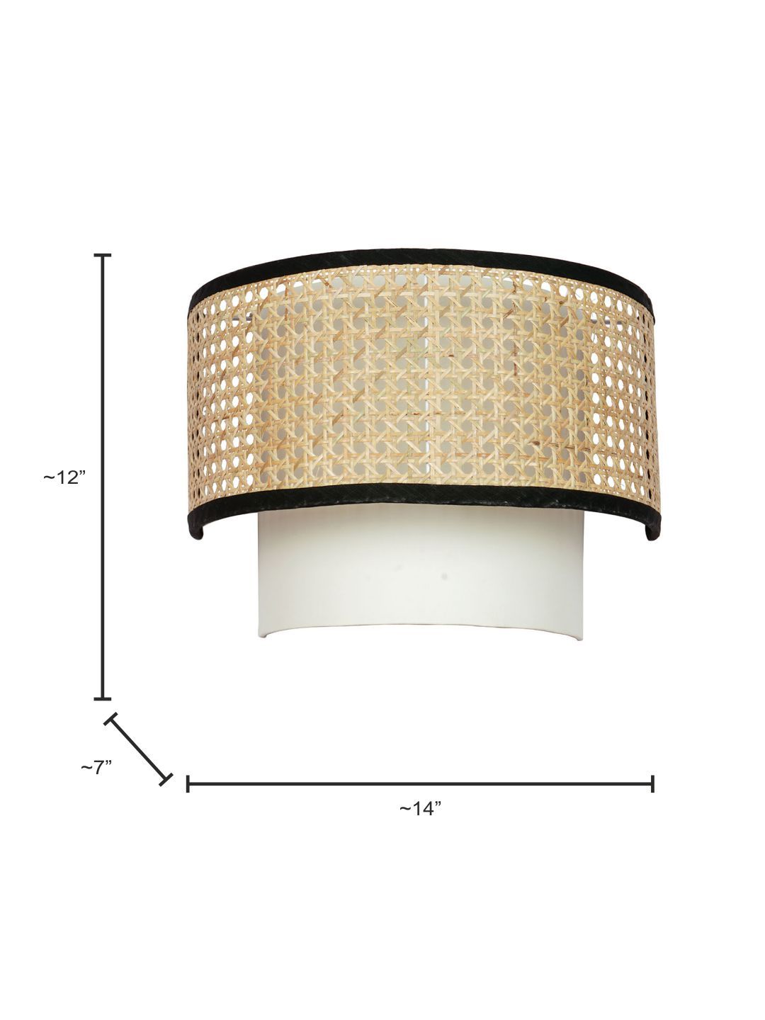 Handwoven Cane Fabric Half Drum Wall Sconce Lamp for Modern Home Decor