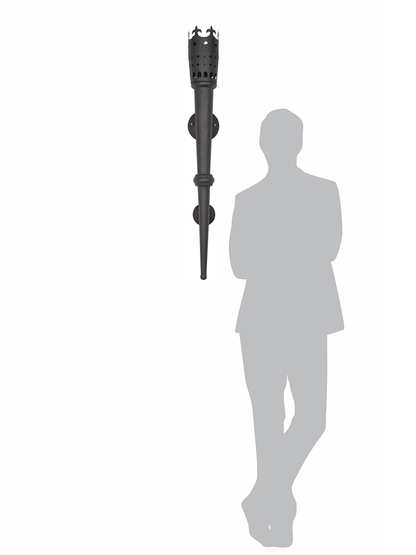 Medieval Black Steel Mashal Torch Wall Sconce Light for Royal Home Decor