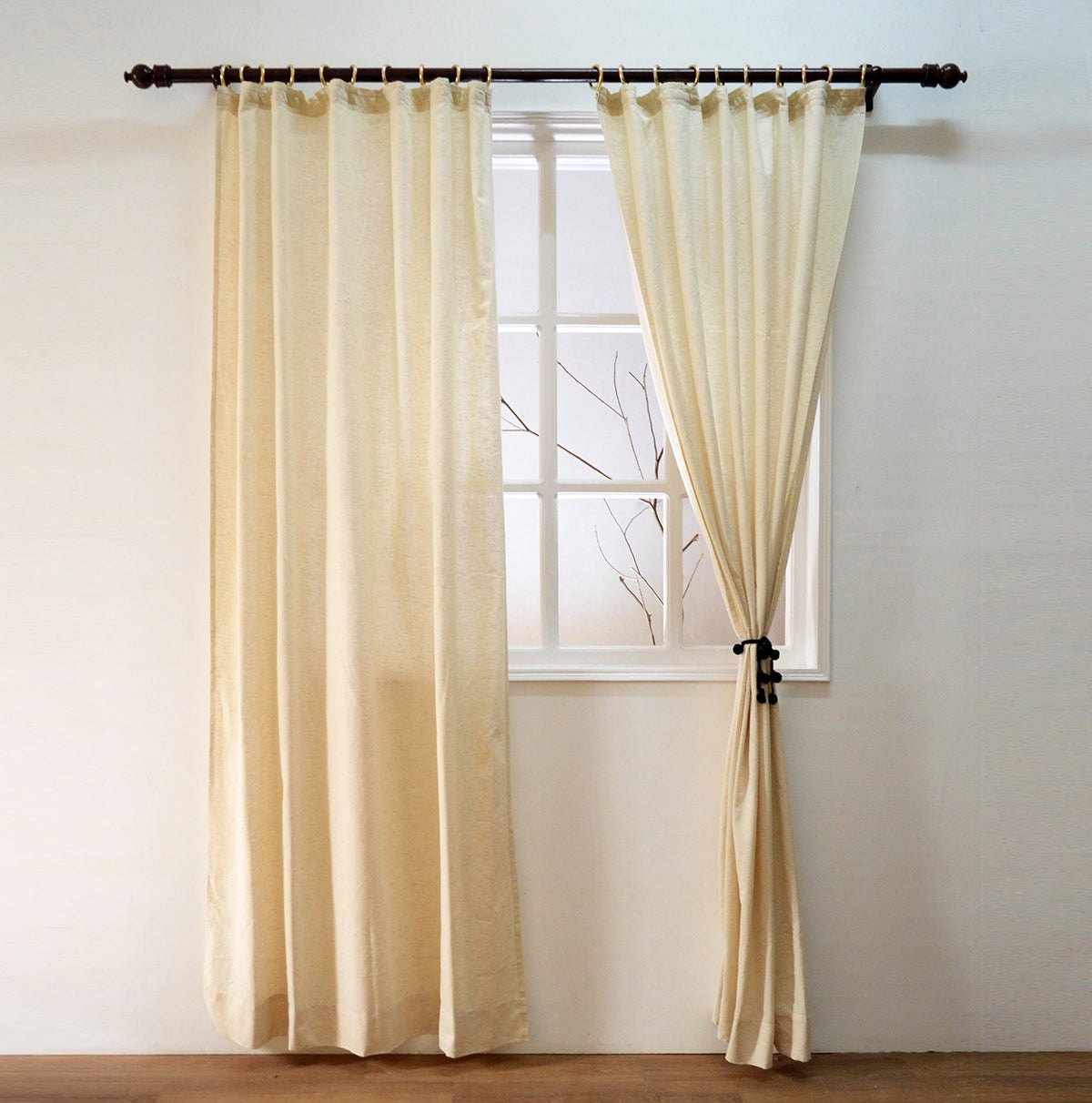 Natural Ecru Flex-Cotton Curtain Panel – Premium Light‑Filtering Fabric