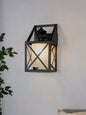 Industrial Black Box Metal Frame Wall Sconce Frosted Glass Modern Lighting