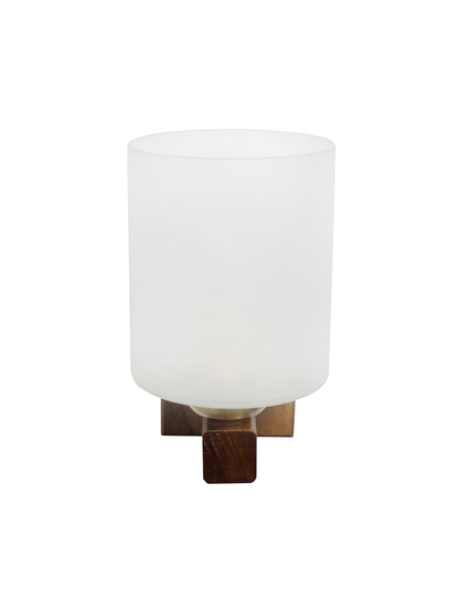 Brown Wood Glass 1-Light Wall Sconce – 22.9 cm
