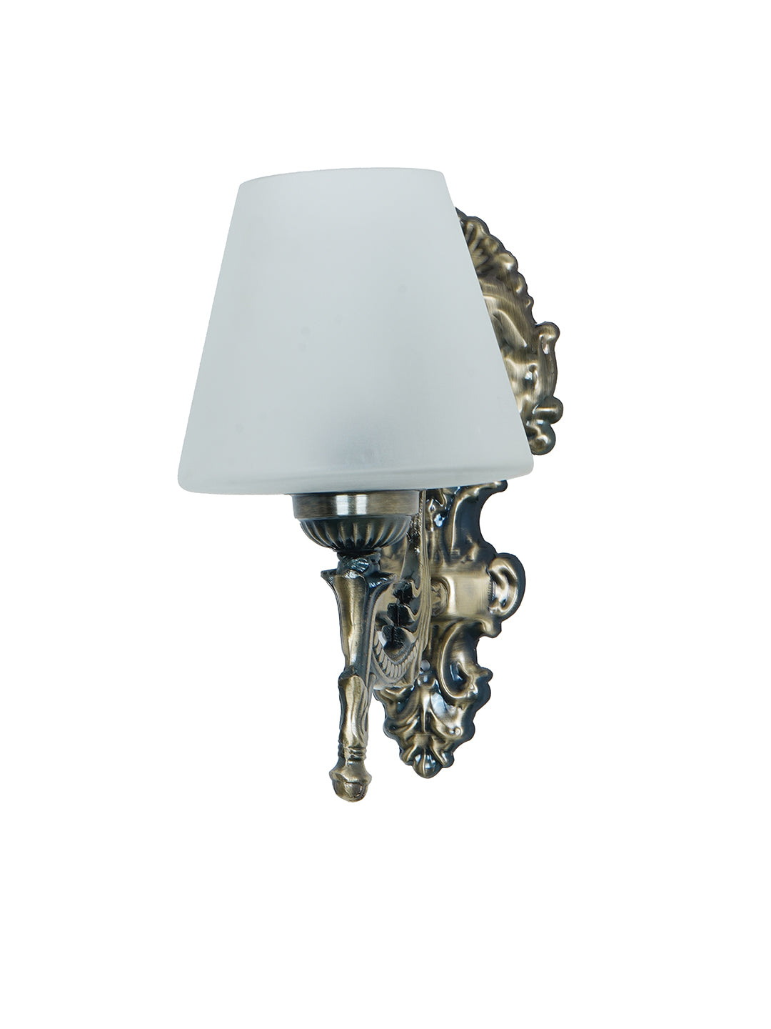 Brass Antique Glass Mild Steel 1-Light Wall Sconce – 27.9 cm