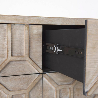 Elegant Smoke Grey Mango Wood Chest Drawer Sideboard