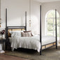 Premium Brock Cane Poster Bed with Walnut Finish