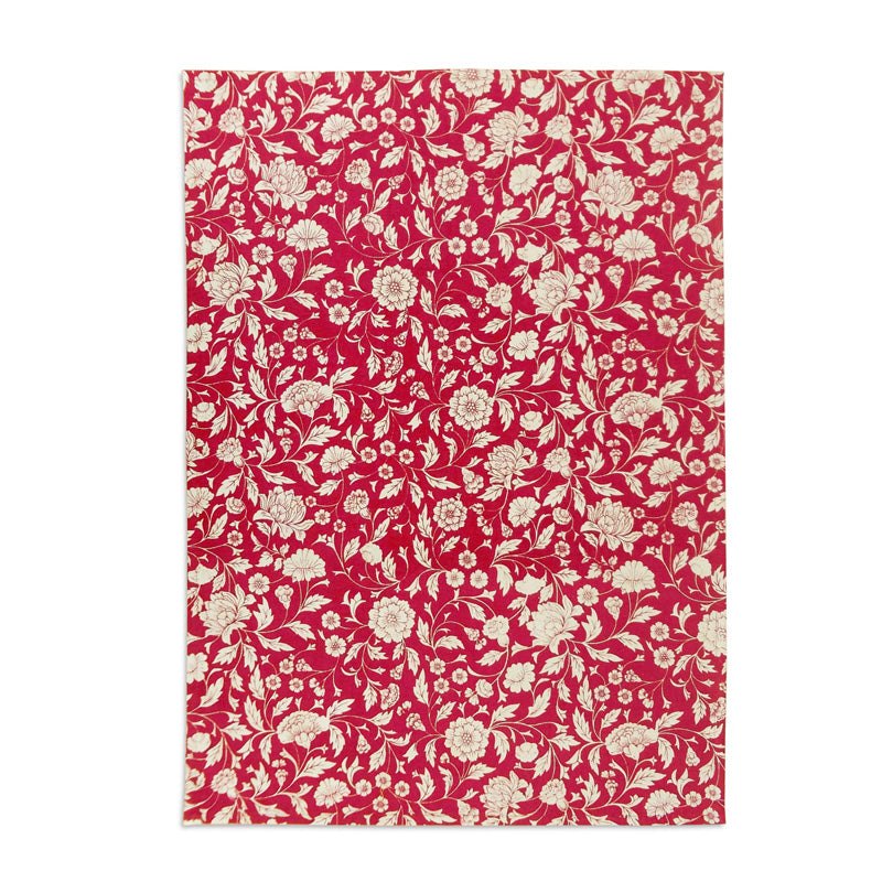 Kalamkari Marsala Cotton Kitchen Towel Set – Vibrant Red Floral