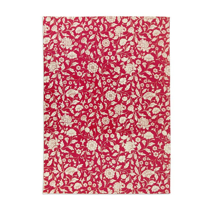 Kalamkari Marsala Cotton Kitchen Towel Set – Vibrant Red Floral