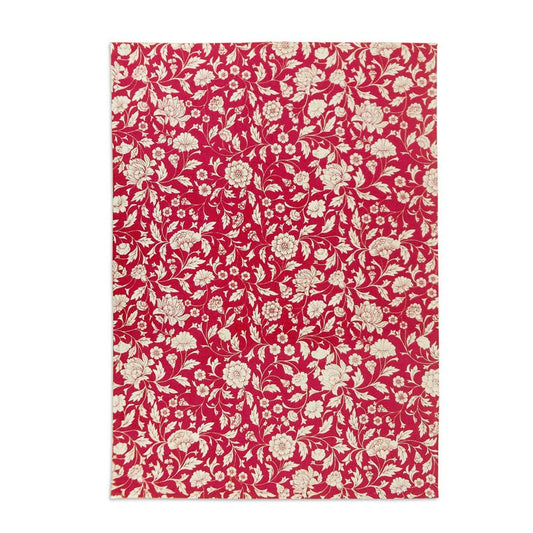 Kalamkari Marsala Cotton Kitchen Towel Set – Vibrant Red Floral