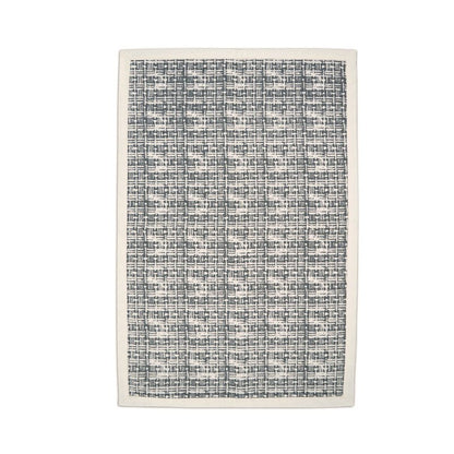 Grey Weave Texture Print Cotton Rug – Handmade | Off-White Edging | 2 Sizes