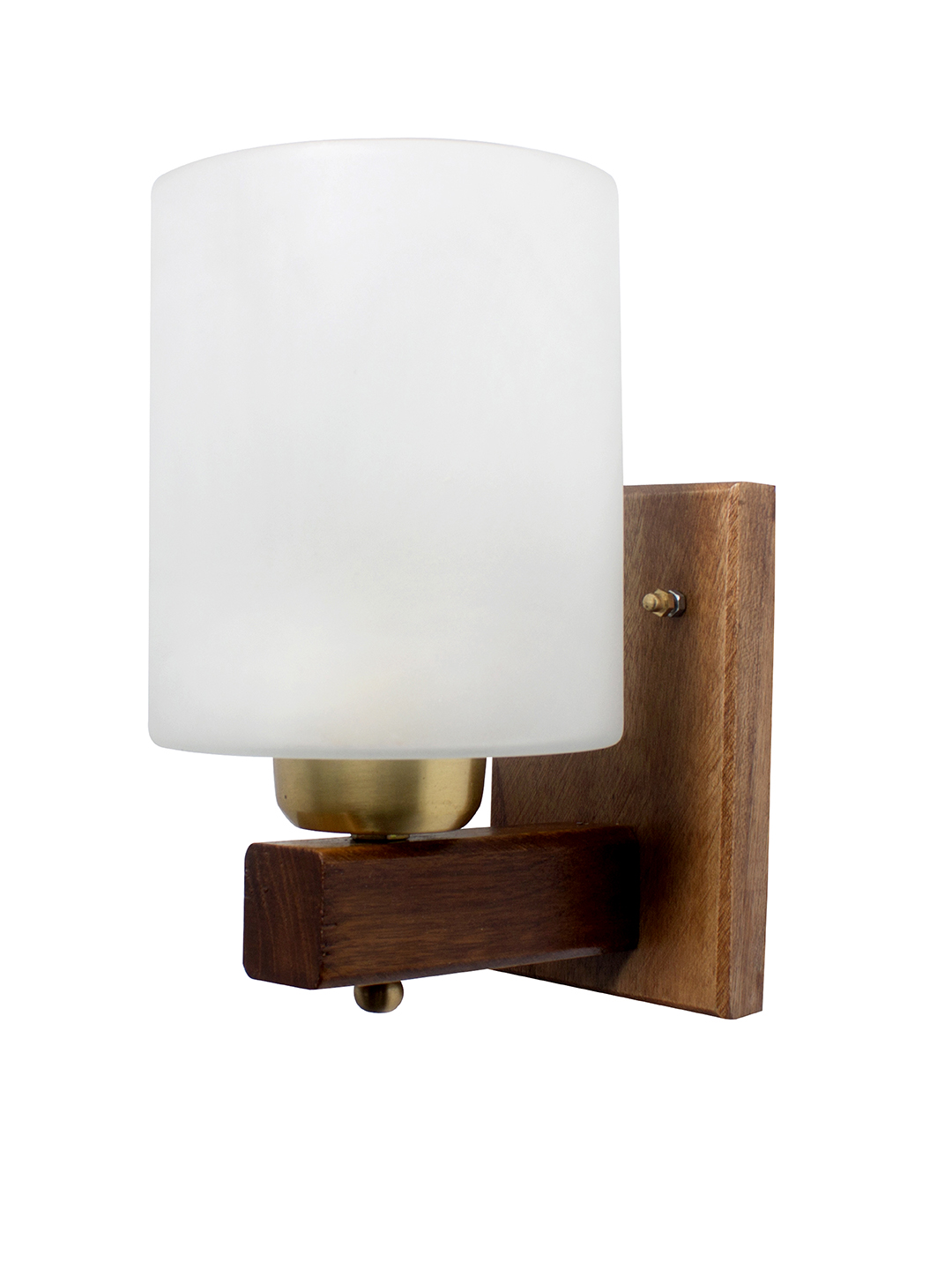 Brown Wood Glass 1-Light Wall Sconce – 22.9 cm