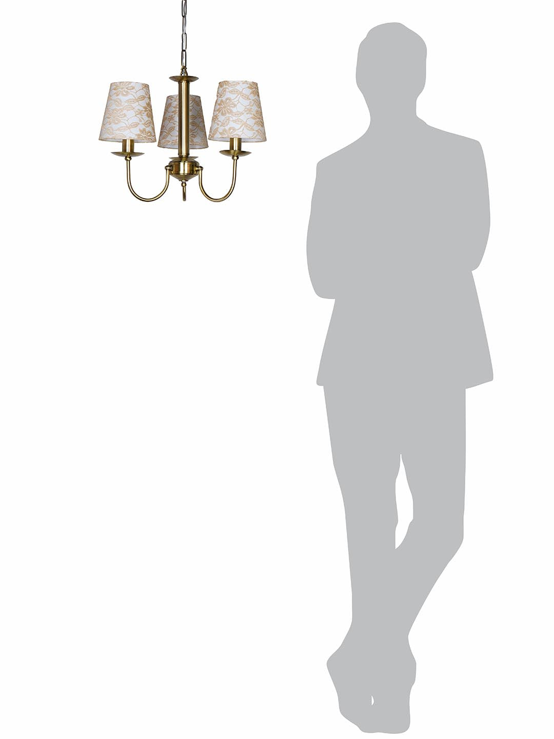 Brass Antique 3-Light Mini Chandelier – 45.7 cm