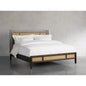 Handcrafted Bonch Cane Bed with Walnut Finish – Mid‑Century Rattan Elegance