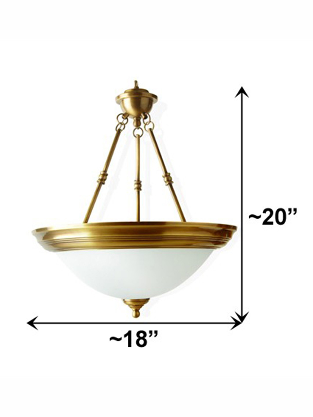 Brass Antique 3-Light Hanging Light – 45.7 cm