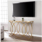 Chic Mirrored Gold Geometric Console Table for Entryway, Living Room, Sofa Accent