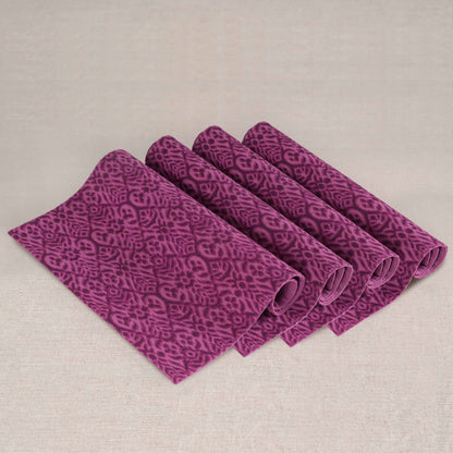 Ikat Plum Cotton Duck Placemats Elegant Sets 2-6
