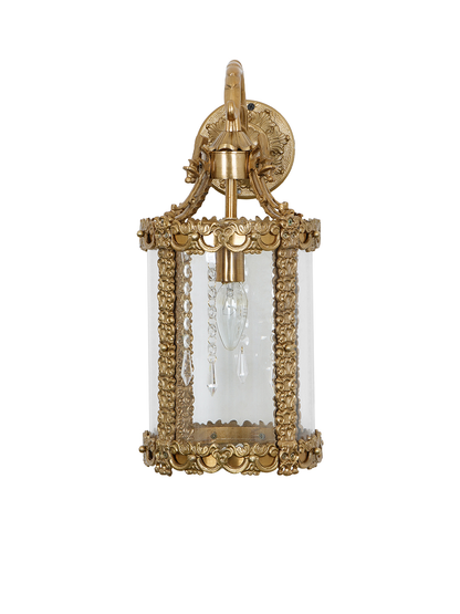 Elegant Golden Cast Aluminium 17-inch Single Wall Lantern Sconce Light Fixture