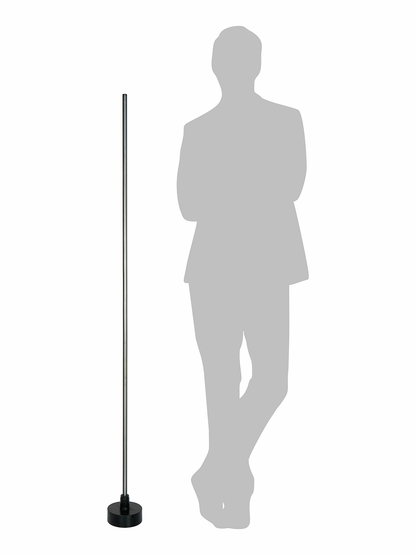 Sleek Black LED Corner Floor Lamp: 60-Inch Modern Pipe Design, Warm White Light