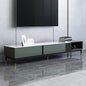 Lora Modern Stone Top TV Unit with Two Drawers and Steel Legs