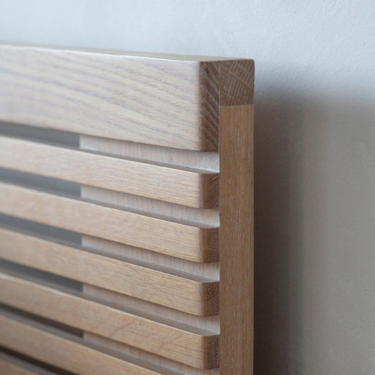 Okayama Acacia Wood King Size Bed with Natural Finish