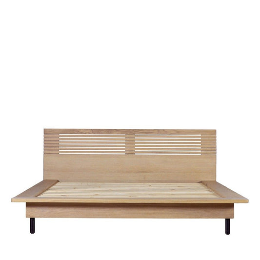 Okayama Acacia Wood King Size Bed with Natural Finish