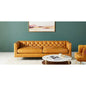 Mina Premium Leather Two-Cushion Sofa – Yellow Verman Finish