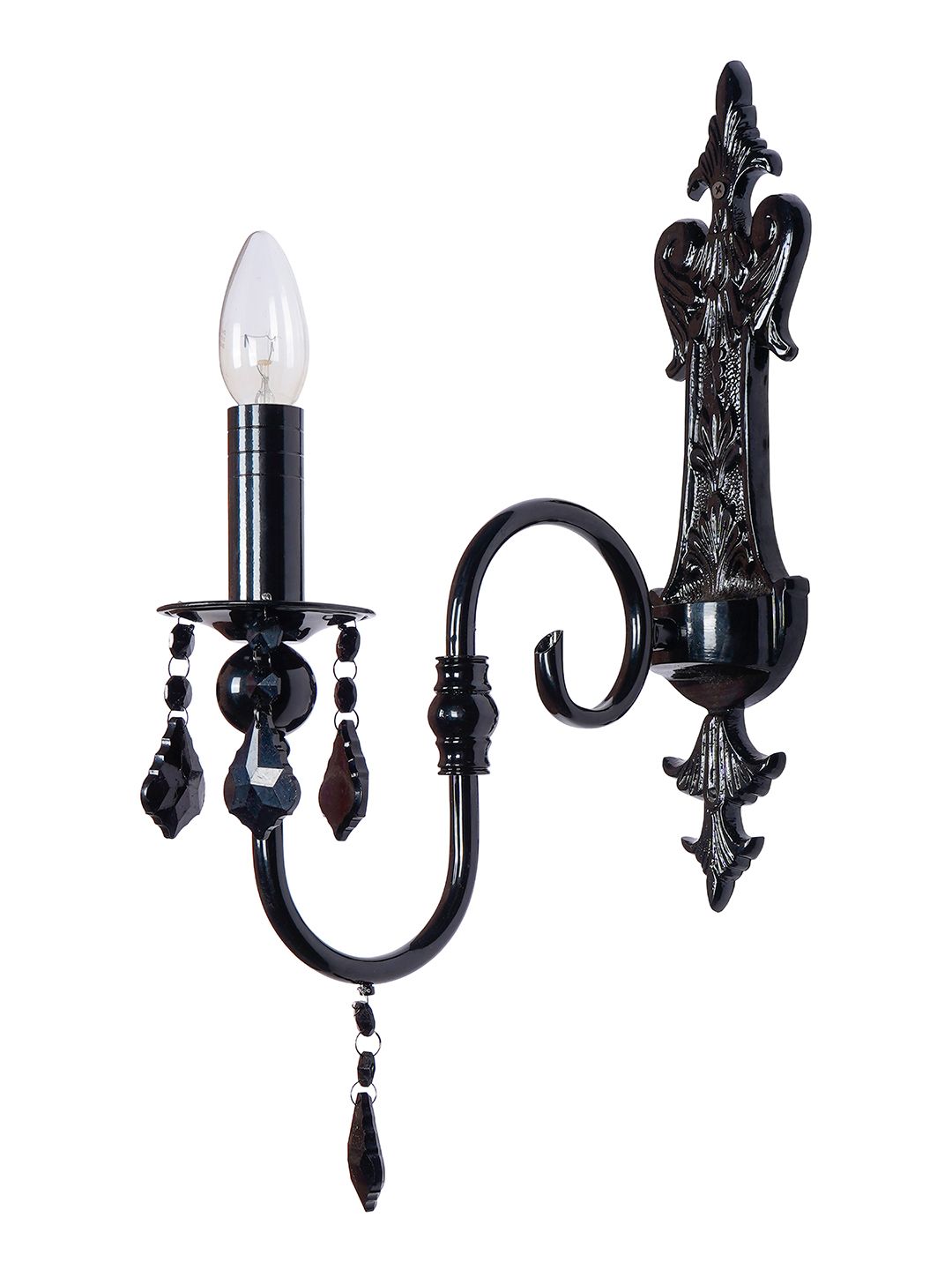 Elegant Black Crystal Candelabra Wall Sconce Light Fixture for Modern Homes