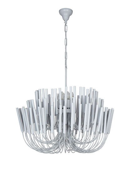 Chic Off-White Modern Chandelier: Sculptural Candle Sticks for Elegant Homes