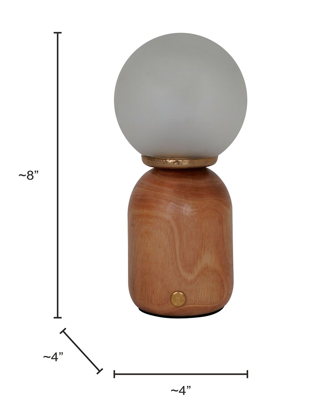 Modern Natural Wood & Glass Rechargeable LED Dimmable Touch Table Lamp