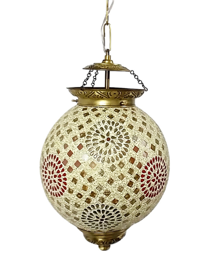 Brass Antique Glass 1-Light Pendant Light – 25.4 cm