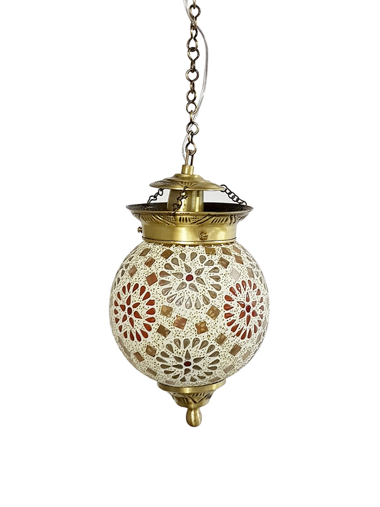 Brass Antique Glass 1-Light Mini Pendant Light – 15.2 cm