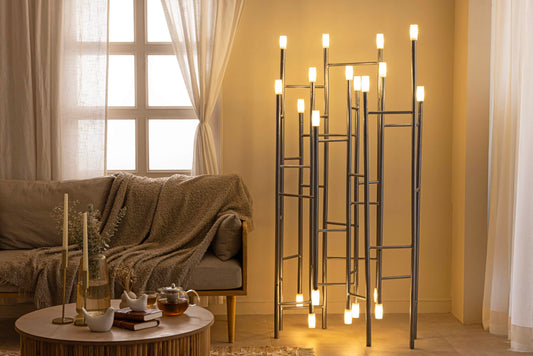 Siri Lux Floating Alabaster Stone Floor Lamp – Modern Bauhaus Design