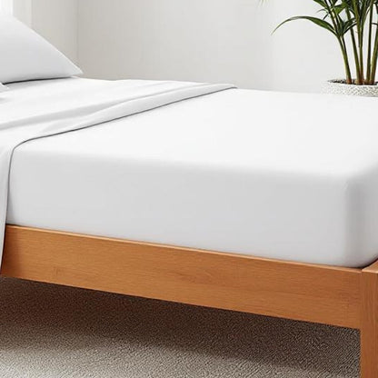 600TC Fitted Sheet Set with Pillow Cases – White Pure Luxury Cotton
