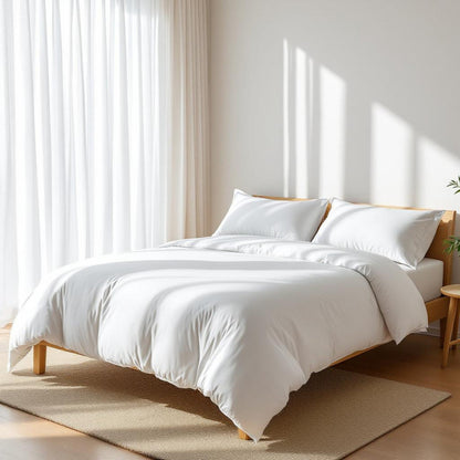600TC White Luxury Cotton Satin Duvet Cover | Single, Queen & King