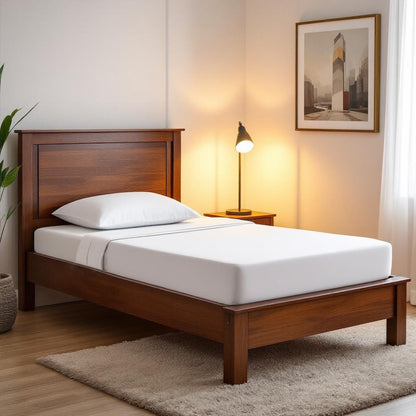 Premium 600TC Luxury White Cotton Satin Flat Sheet Set